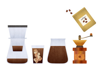 illustration of cold brew coffee drip set