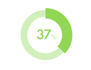 37% circle diagrams Infographics vector, 37 Percentage ready to use for web design