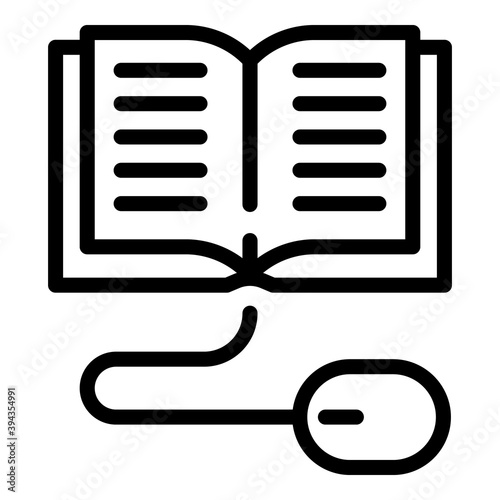 Online Book Icon Outline Online Book Vector Icon For Web Design Isolated On White Background Wall Mural Ylivdesign