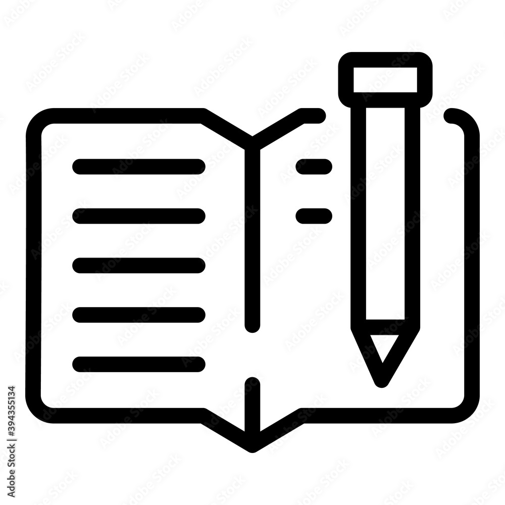 Poster open book icon. outline open book vector icon for web design isolated on white background