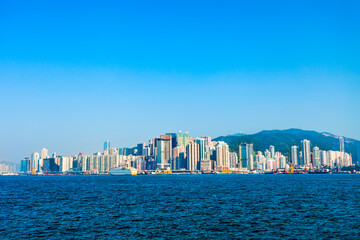 Naklejka premium Hong Kong city skyline, China