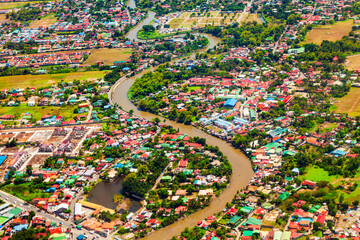 Manila suburb with small houses, Philippines