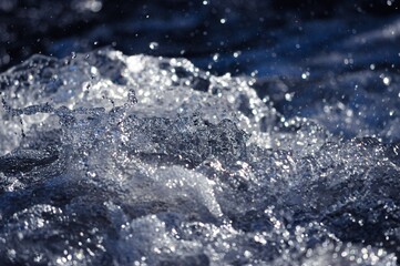 drops of water from a stormy river