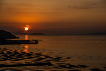 御輿来海岸展望所の夕景