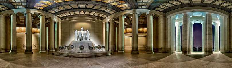 The Lincoln Memorial at night. In Washington D.C.
