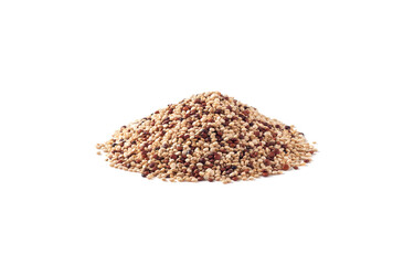 Quinoa seeds heap isolated on white background