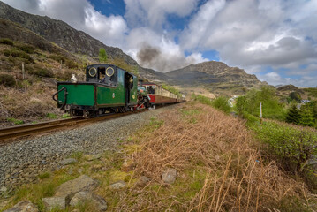 Fototapeta na wymiar steam engine Highland railway at blaenau ffestiniog
