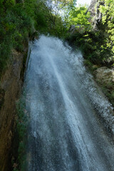 Senerchia waterfalls, WWF naturalistic oasis, in Campania, Salerno. View of the route, panoramas and details of nature.