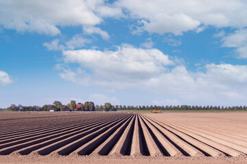 Agriculture Field Farm Land Ready For Planting Prepared For Sowing New Planting Season Concept.