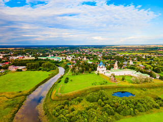 Fototapeta na wymiar Suzdal Kremlin aerial panoramic view, Russia