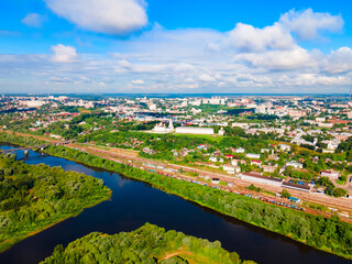 Vladimir city aerial panoramic view, Russia