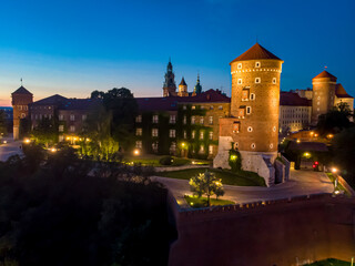 Cracow in the evening - obrazy, fototapety, plakaty