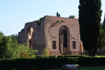 Ruins of thermes Caracalla of Diocletian in Rome, Italy