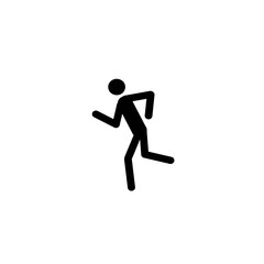 Fototapeta na wymiar stick man running isolated on white background