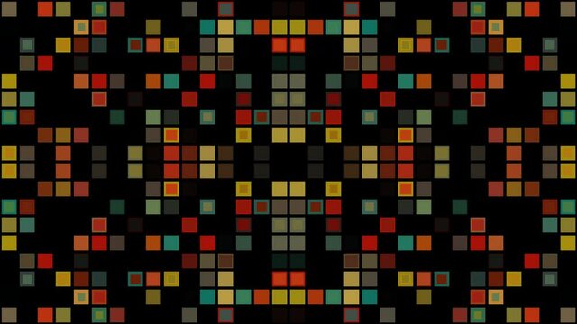 Digital pattern of animated groovy squares