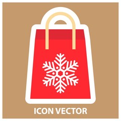 Christmas gift vector illustration, New Year gift, gift box with ribbon isolated on color background. good for labels, greeting cards, web, tags, etc.