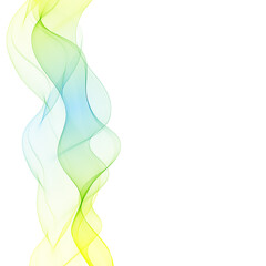 Transparent colored  wave flow on a white background.  abstract background.