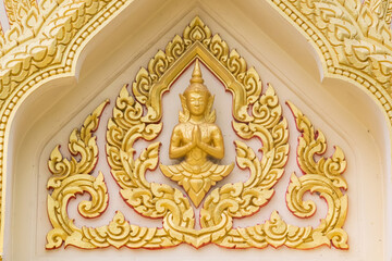 Fototapeta na wymiar close up windows bass-relief in Beautiful temple