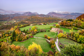 landscape from the Po&euml;t C&eacute;lard castle, Dr&ocirc;me department, France.