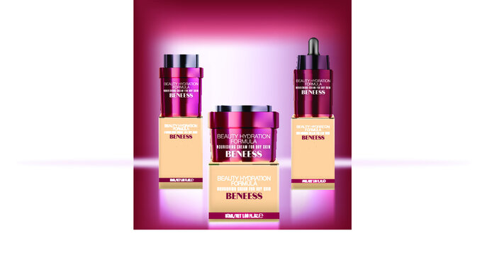 Cosmetics JARS, LUXURY COSMETICS PACKAGING template design, Label design, cosmetic mock up design label template 