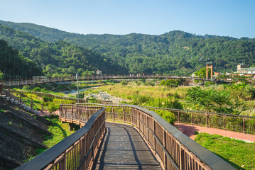 Fototapeta na wymiar scenery of nanjiang riverside park in nanzhuang township, taiwan