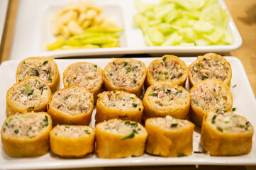 baked potato with cheese and herbs