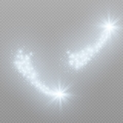 Blue magic glow. Blue dust png. Vector dust shine, sequin. Glittering fairy dust.