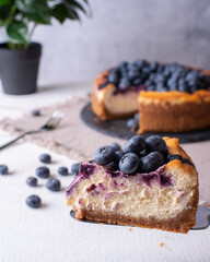 blueberry cheese cake with blueberries