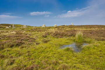 Scenic image of Druids Stone Circle, North Wales, UK.