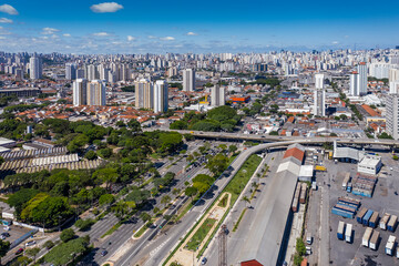 Fototapeta na wymiar East radial avenue near Mooca neighborhood, Sao Paulo, Brazil