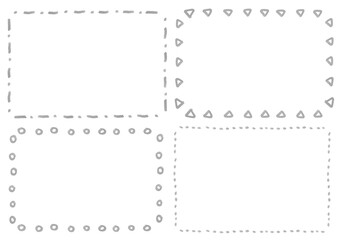 色々なシンプルな四角い枠セット

