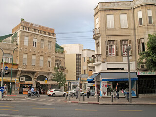 TEL AVIV, IZAIL - OCTOBER 04, 2012: Intersection of Allenby and Geula streets in the old district of the city