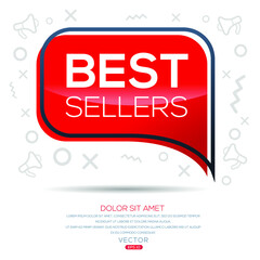 Fototapeta premium Creative (Best sellers) text written in speech bubble ,Vector illustration.