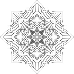 Easy Mandala coloring book simple and basic for beginners, seniors and children. Set of Mehndi flower pattern for Henna drawing and tattoo. Decoration in ethnic oriental, Indian style.