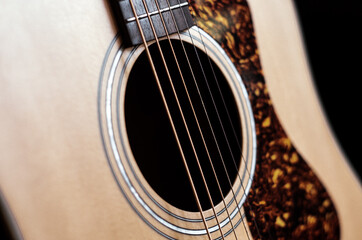 Obraz premium acoustic guitar close up