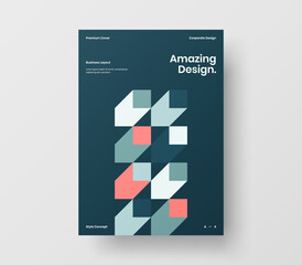 Abstract corporate identity report cover. Geometric vector business presentation design layout. Amazing company illustration brochure template.