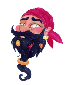 Pirate's bearded head