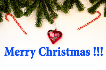 crhistmas tree decoration and white background