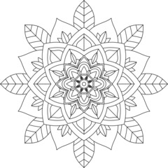 Easy Mandala coloring book simple and basic for beginners, seniors and children. Set of Mehndi flower pattern for Henna drawing and tattoo. Decoration in ethnic oriental, Indian style.