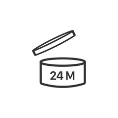 Expiration date 24 months icon. Period after opening symbol modern, simple, vector, icon for website design, mobile app, ui. Vector Illustration