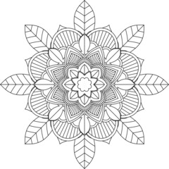 Easy Mandala coloring book simple and basic for beginners, seniors and children. Set of Mehndi flower pattern for Henna drawing and tattoo. Decoration in ethnic oriental, Indian style.