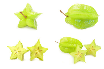 Set of carambola on a background