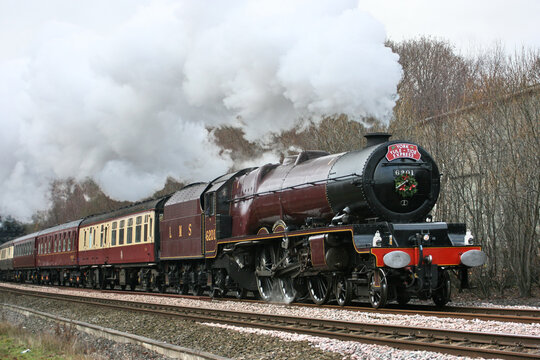LMS Pacific Steam Locomotive No. 6201 Princess Elizabeth at Elland, Yorkshire 13th December 2009, Elland, West Yorkshire, United Kingdom