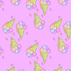 seamless pattern ice cream