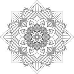 Easy Mandala coloring book simple and basic for beginners, seniors and children. Set of Mehndi flower pattern for Henna drawing and tattoo. Decoration in ethnic oriental, Indian style.