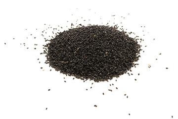 Seeds of a black sesame.