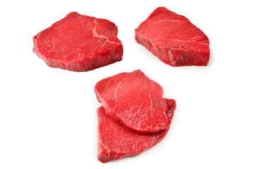 Beef steak isolated on white background.