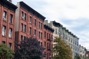 Obraz premium Row of Colorful Old Residential Buildings in Hoboken New Jersey