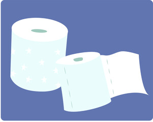 Types of Toilet Paper. Toilet Paper during Coronavirus. Rolls of Toilet Paper. White Paper Towels. Flat Vector Illustration.