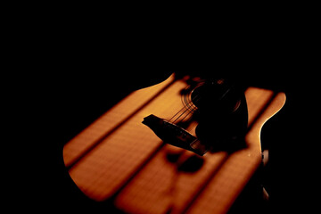 Sun rays on a guitar